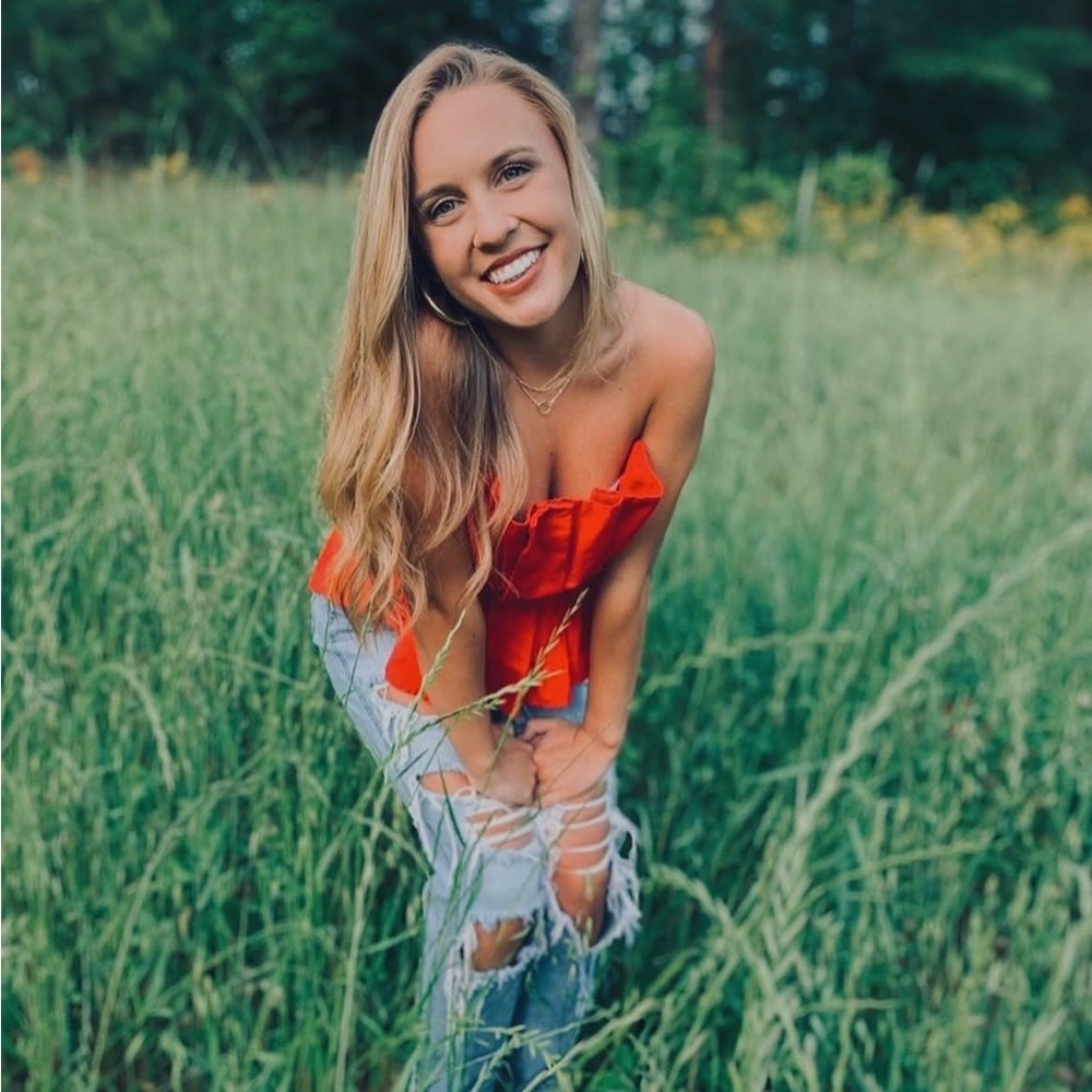 Red strapless boutique top size small